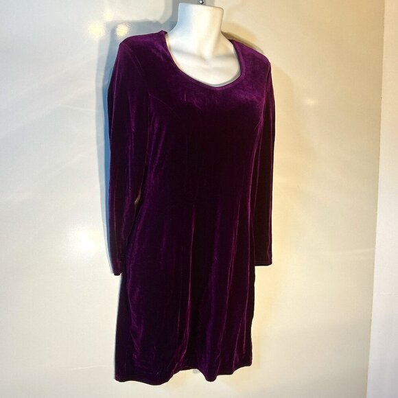 Worthington SZ 8 NWT Purple Velvet Bodycon Dress 80"s Party Chic Sexy Vintage - Picture 3 of 10